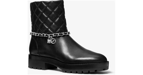 Elsa Quilted Leather Chain Boot 